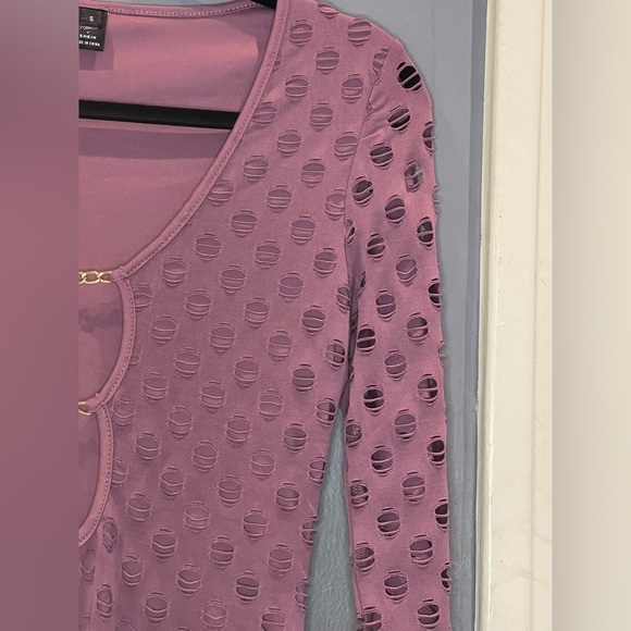 Mauve Purple Chain Cutout Bodycon Dress - Picture 7 of 7